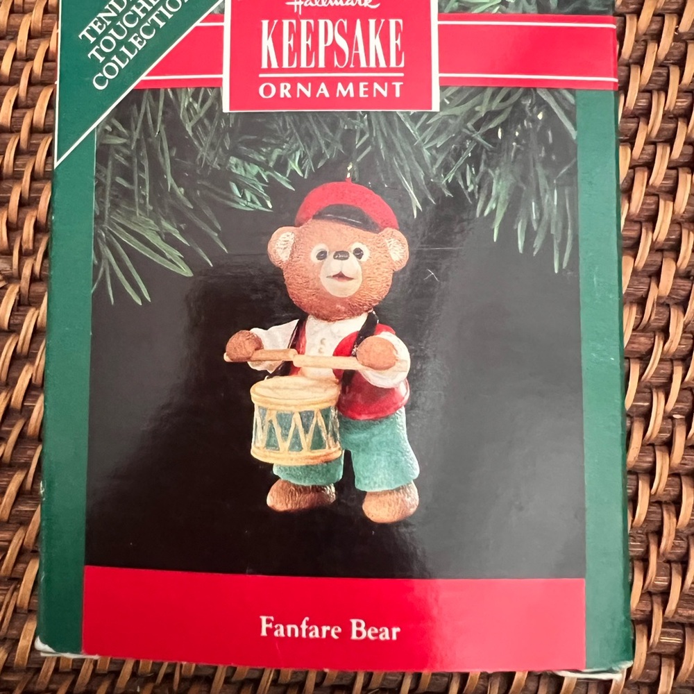 Hallmark Keepsake Fanfare Bear Ornament - Red and Green